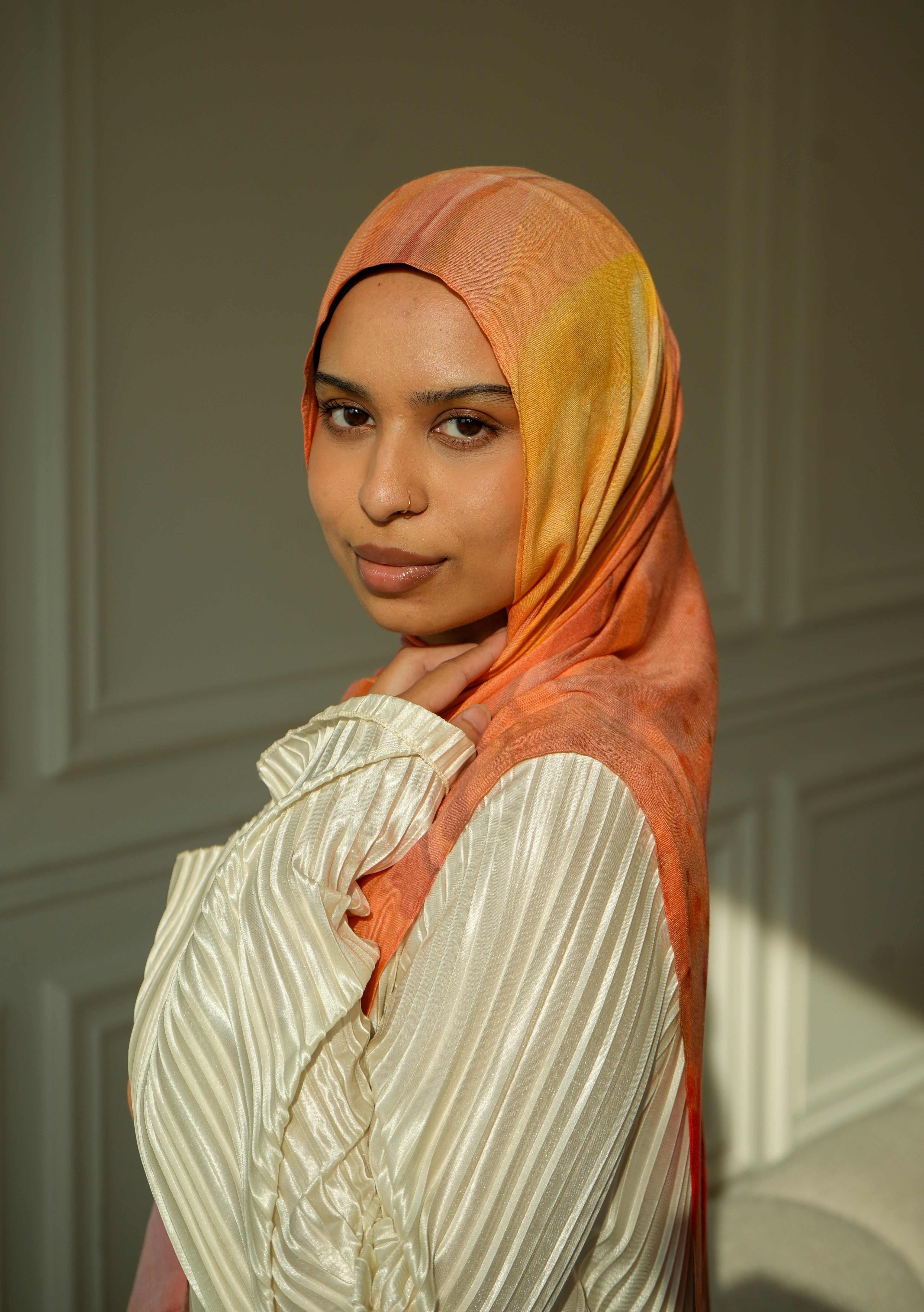 Afghanistan Tulips At Dusk Printed Modal Hijab | Basma Scarves