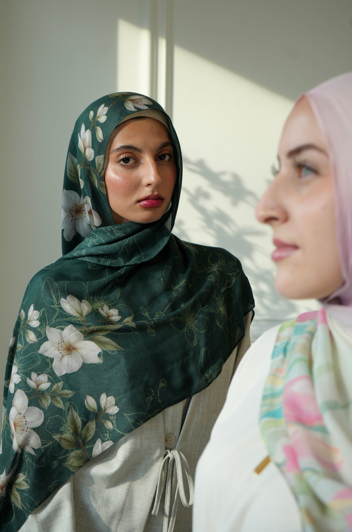 100% Modal Hijab – Pakistan Royal Jasmine Print | Basma Scarves