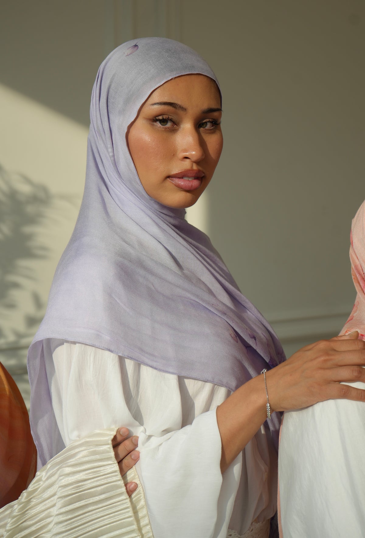 100% Modal Hijab – Indonesian Moon Orchid Print | Basma Scarves