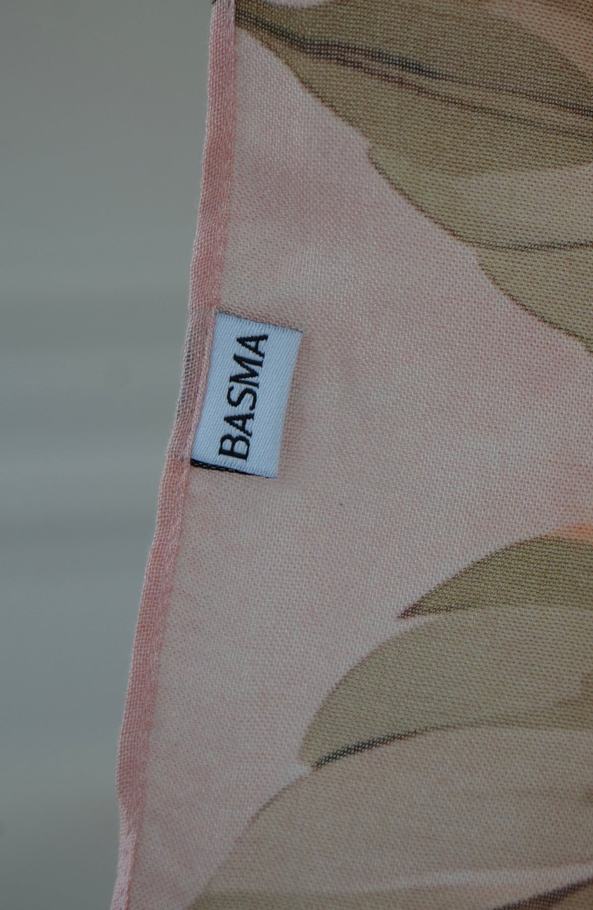 100% Modal Hijab – Malaysian Peach Hibiscus Print | Basma Scarves