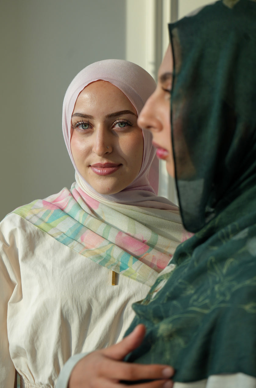 100% Modal Hijab – Turkish Tulip Dream Print | Basma Scarves