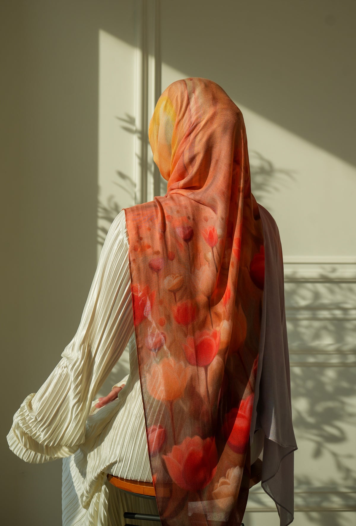 100% Modal Hijab – Afghanistan Tulips At Dusk Print | Basma Scarves