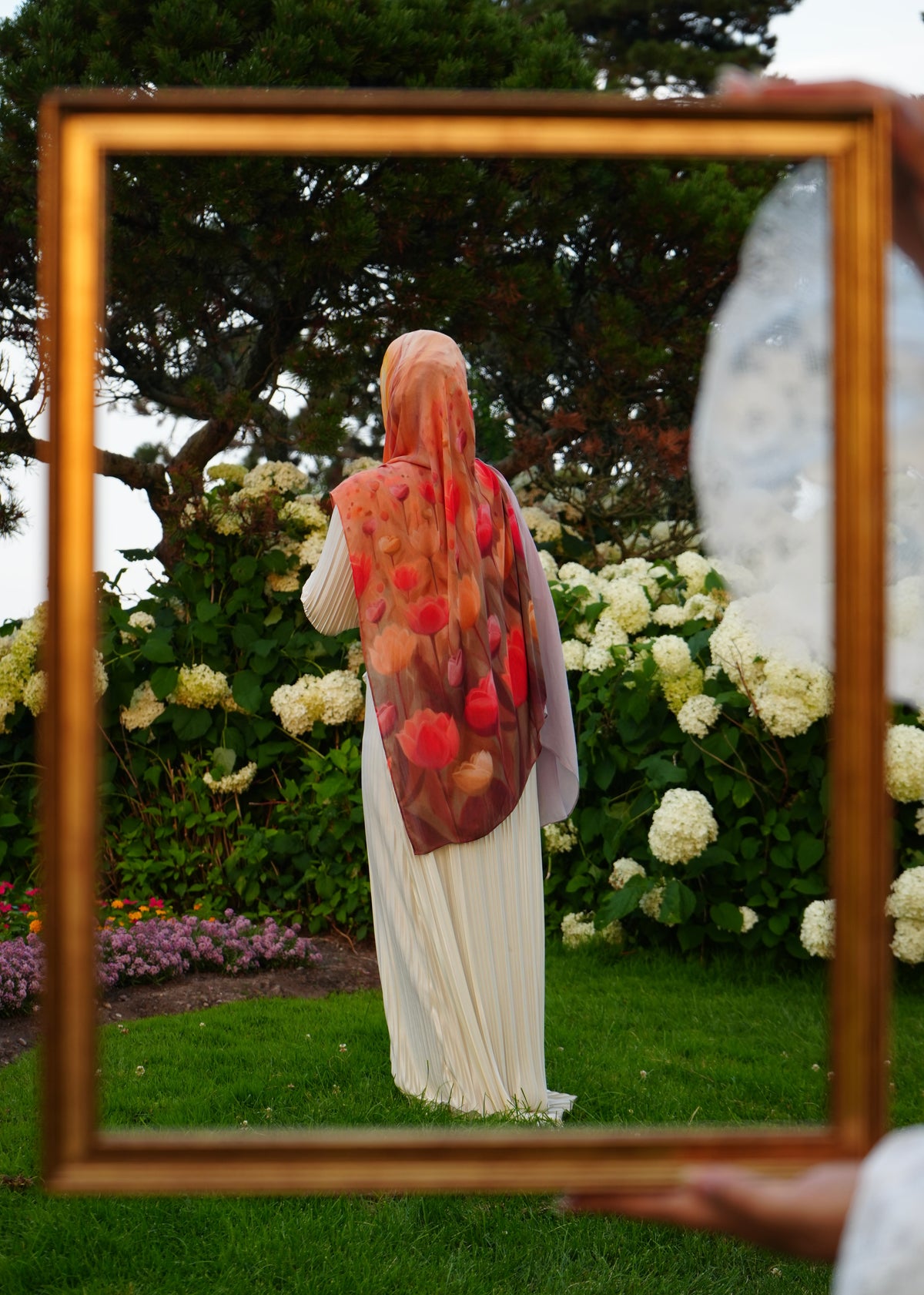 100% Modal Hijab – Afghanistan Tulips At Dusk Print | Basma Scarves