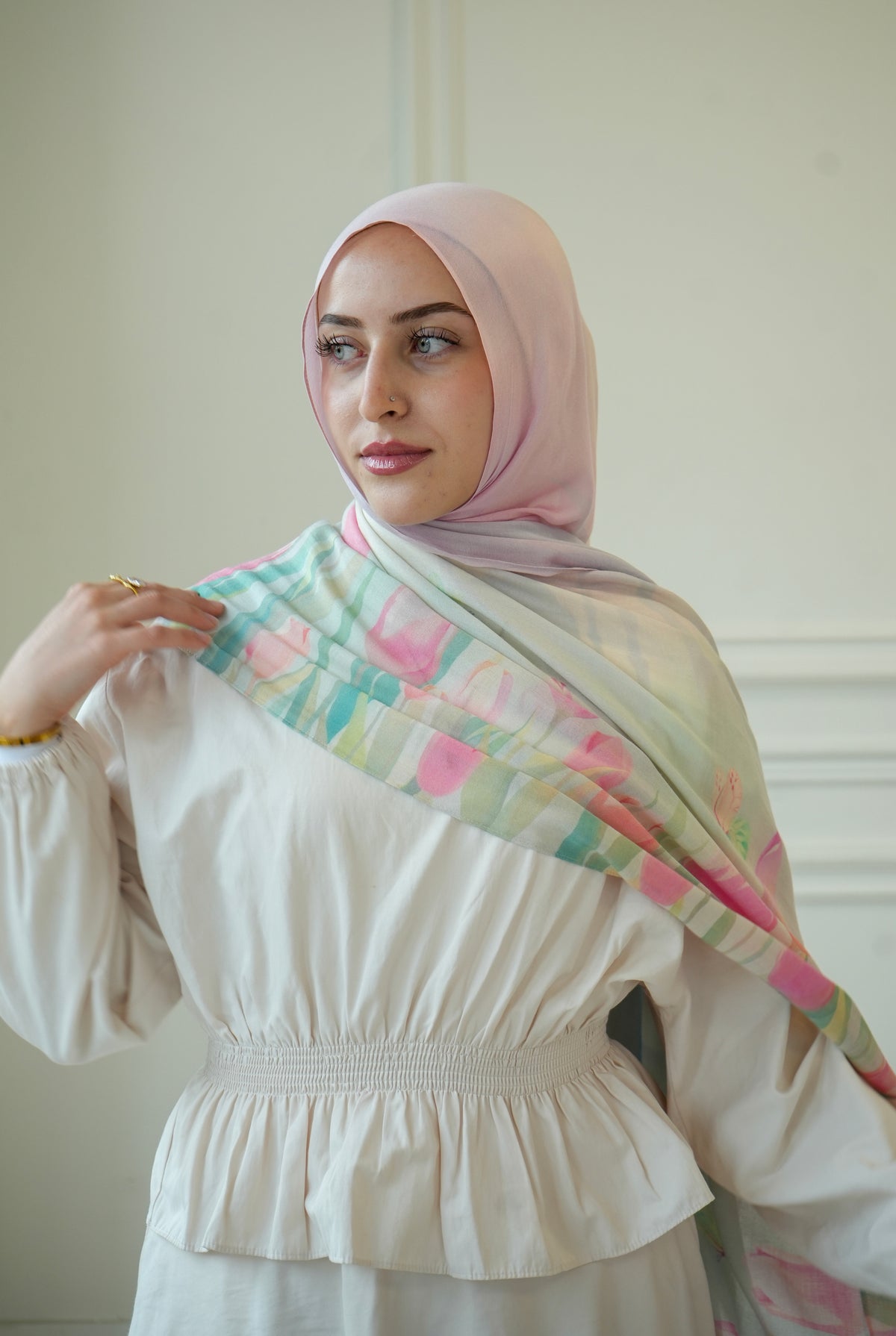 100% Modal Hijab – Turkish Tulip Dream Print | Basma Scarves
