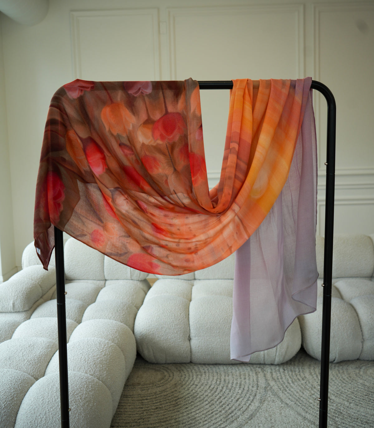 100% Modal Hijab – Afghanistan Tulips At Dusk Print | Basma Scarves