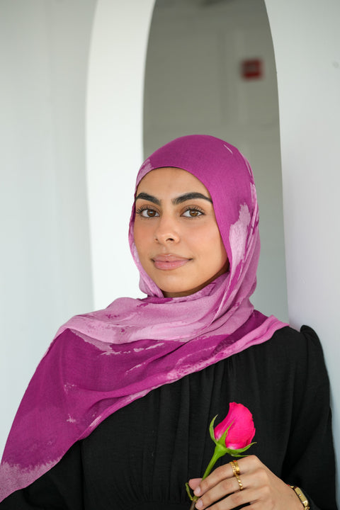 Morocco Damask Rose 100% Modal Hijab