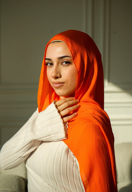 100% Modal Hijab – Libya Pom Blossom | Basma Scarves