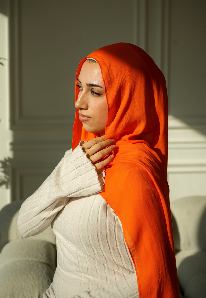 100% Modal Hijab – Libya Pom Blossom | Basma Scarves