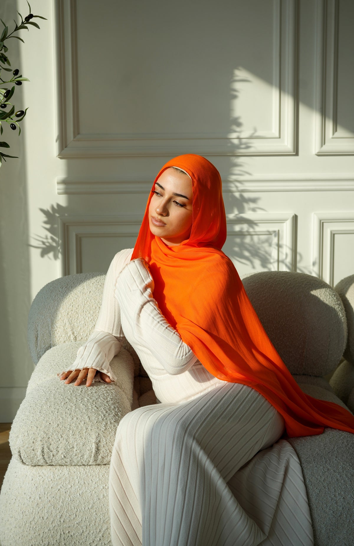 100% Modal Hijab – Libya Pom Blossom | Basma Scarves