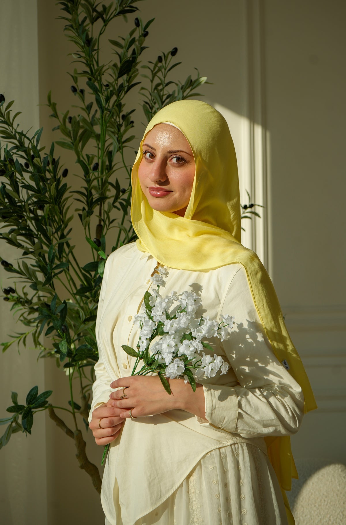 100% Modal Hijab – Tunisia Sunlit Jasmine | Basma Scarves