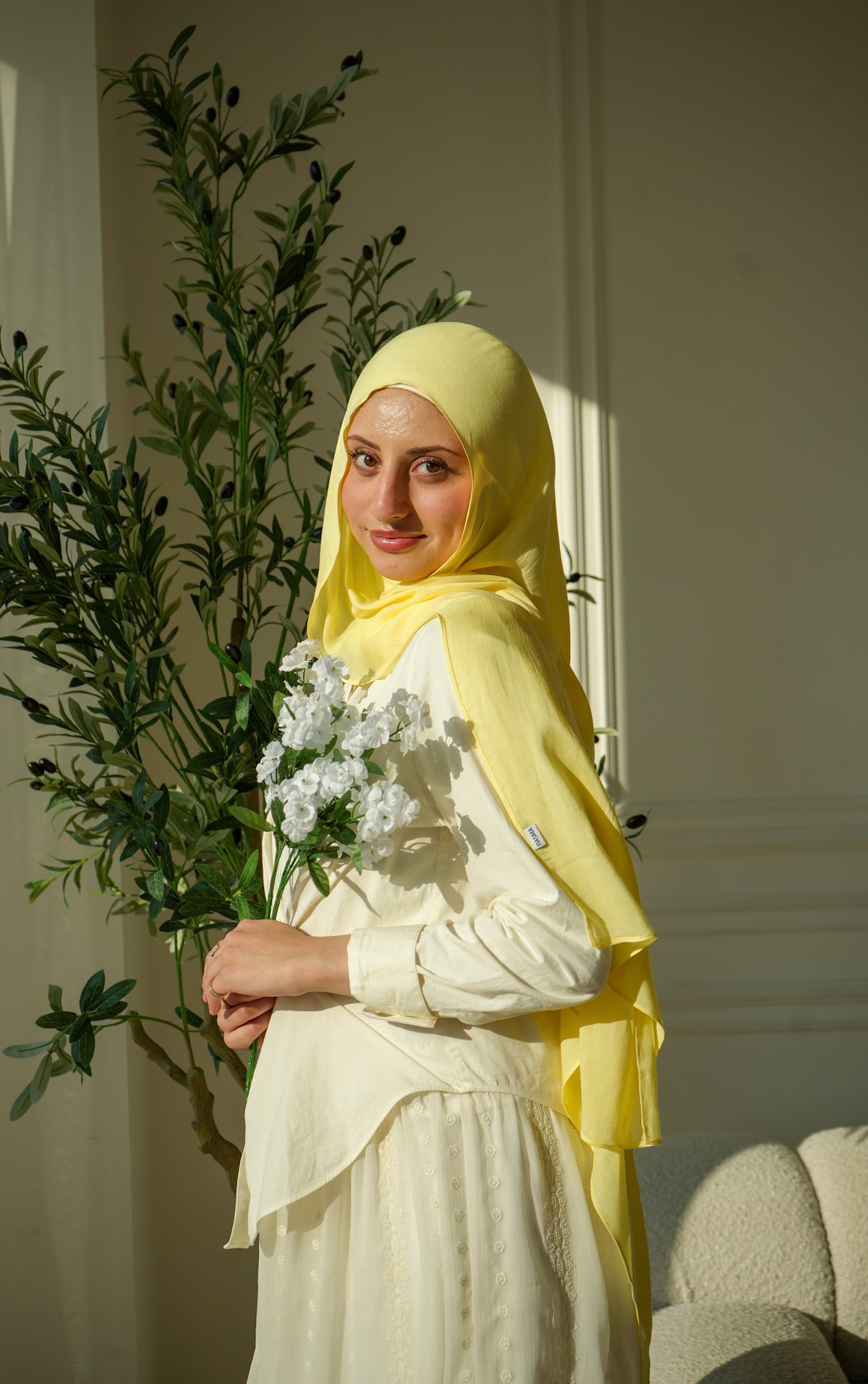 100% Modal Hijab – Tunisia Sunlit Jasmine | Basma Scarves