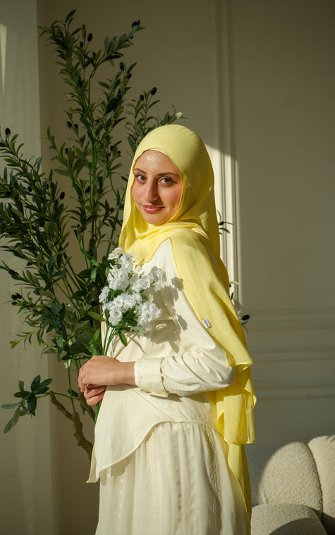 100% Modal Hijab – Tunisia Sunlit Jasmine | Basma Scarves