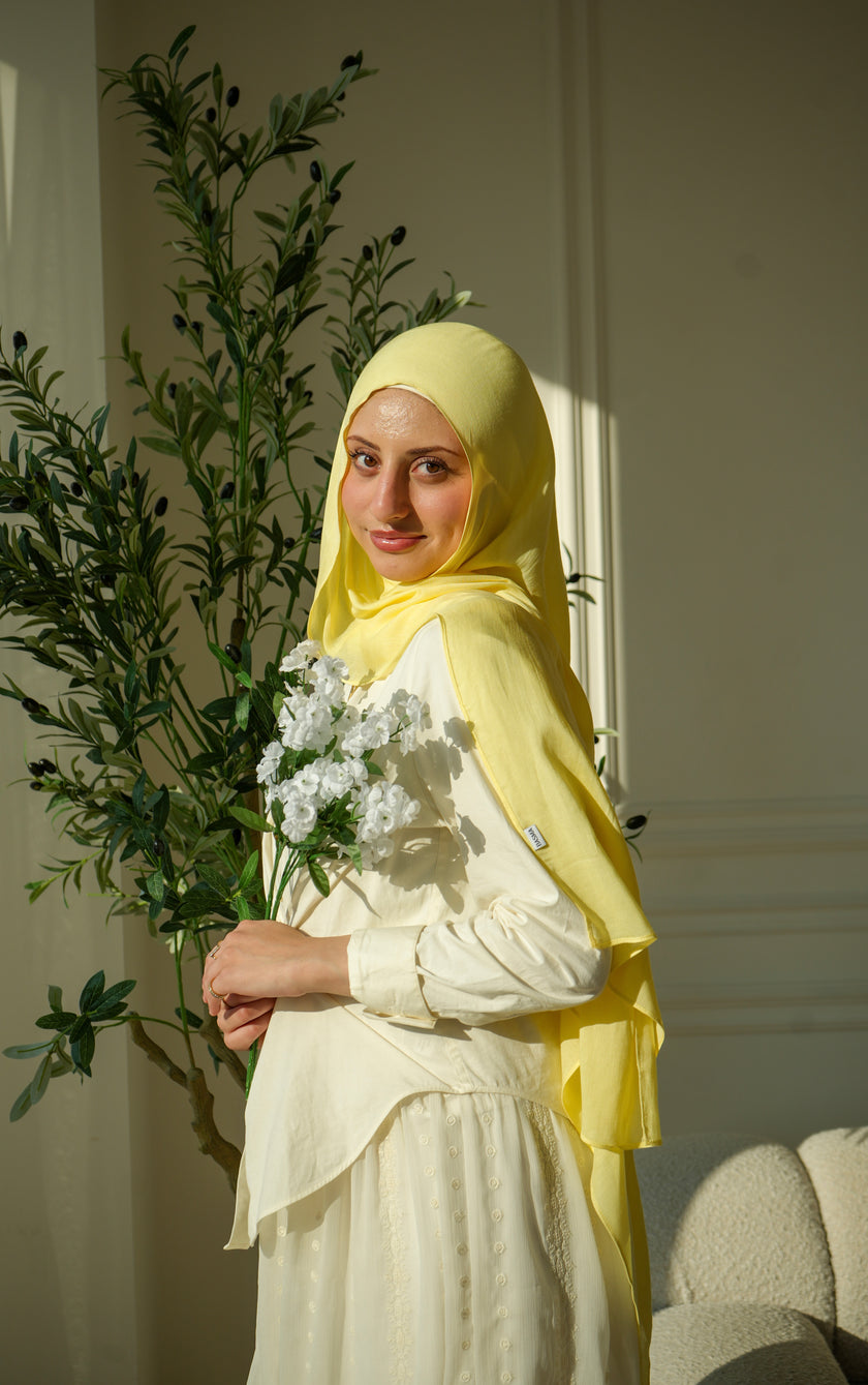 100% Modal Hijab – Tunisia Sunlit Jasmine | Basma Scarves