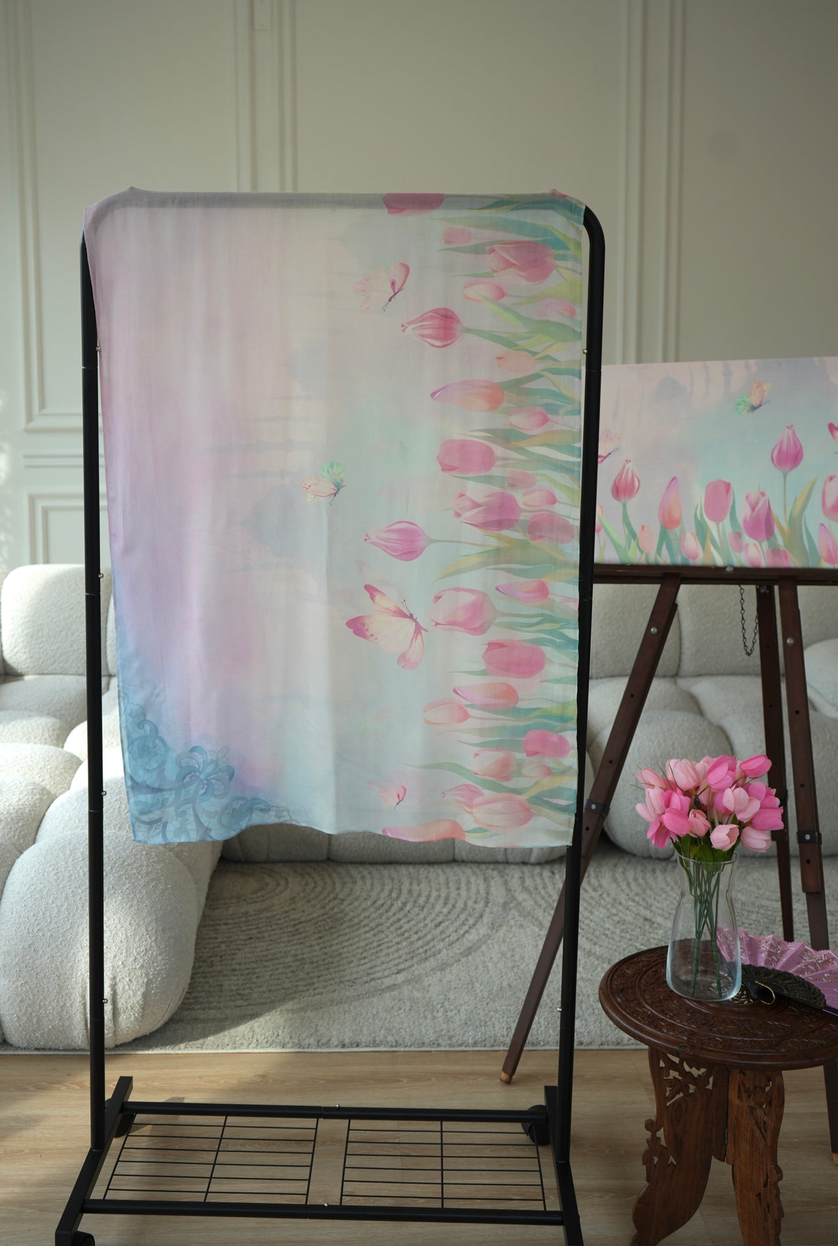 100% Modal Hijab – Turkish Tulip Dream Print | Basma Scarves