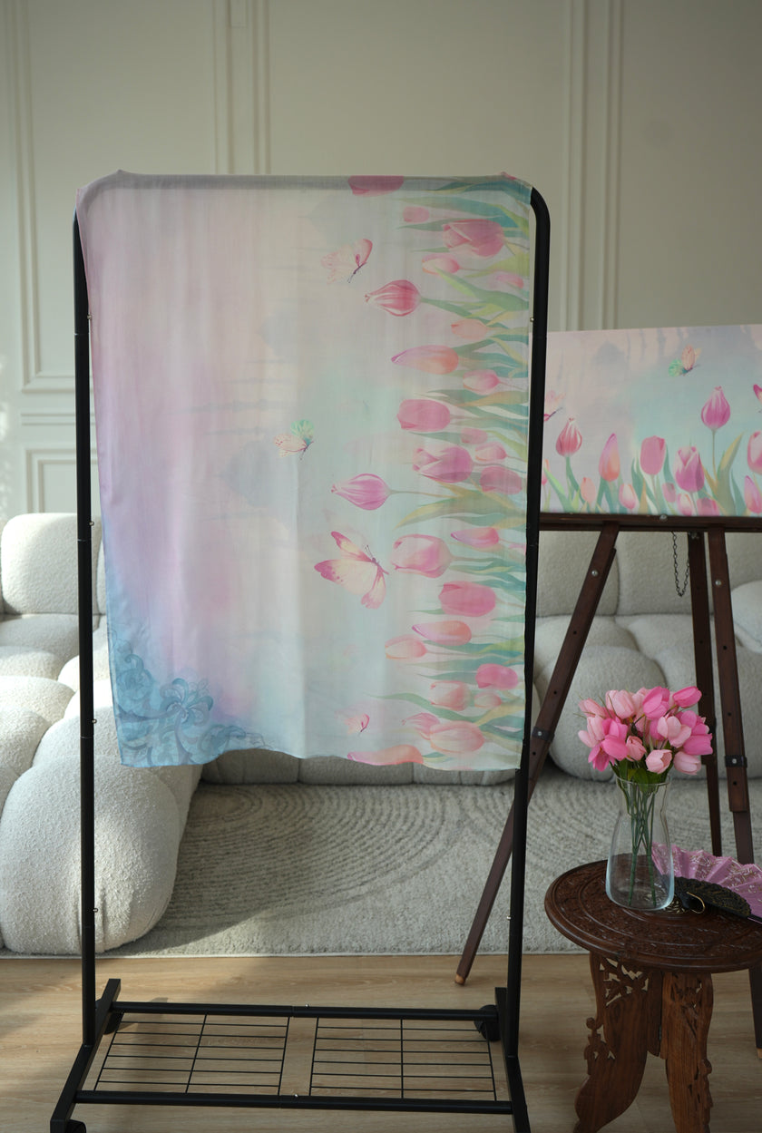 100% Modal Hijab – Turkish Tulip Dream Print | Basma Scarves