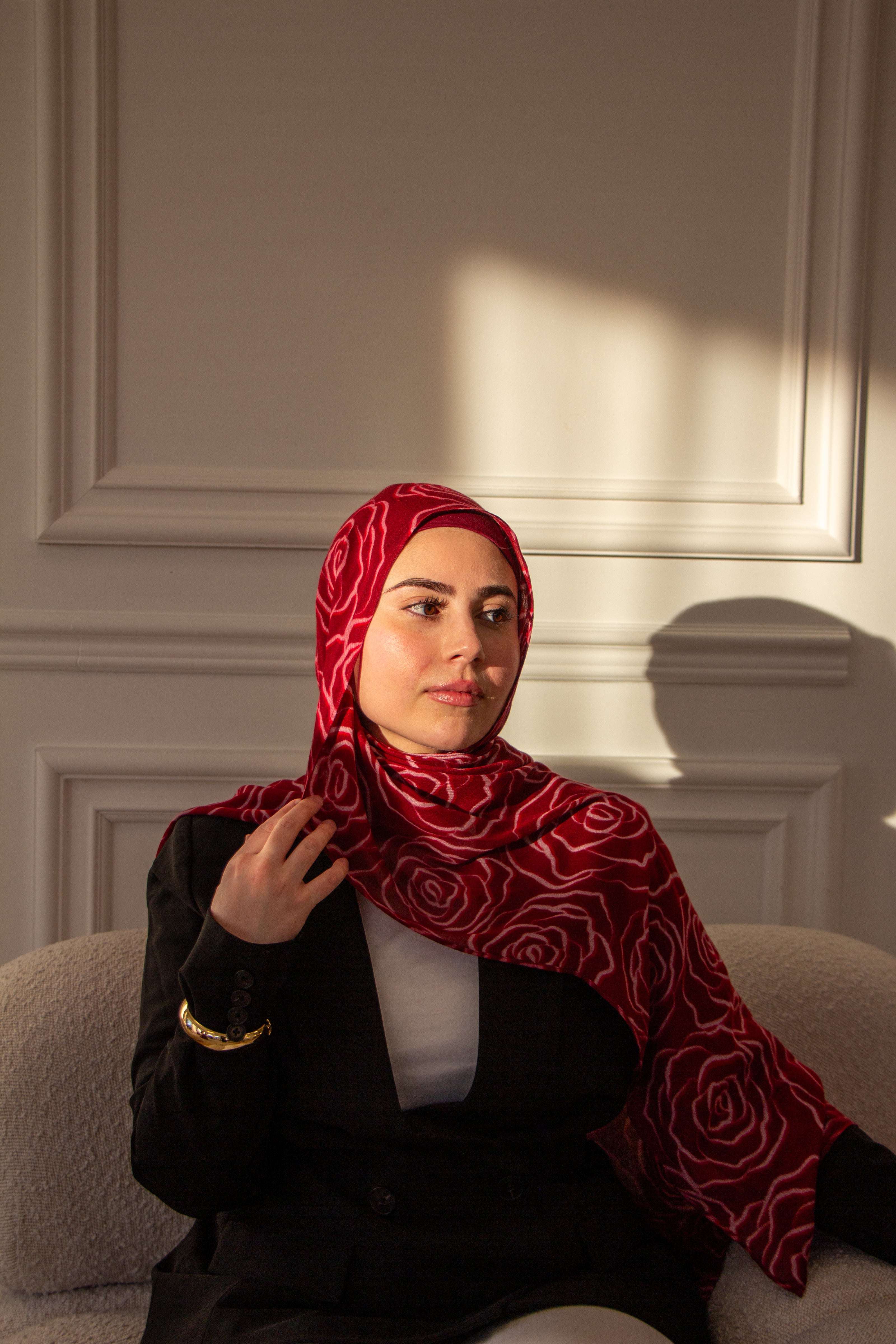 Iraqi Red Rose 100% Modal Hijab - PRE-ORDER