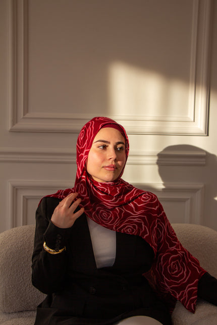 Iraqi Red Rose 100% Modal Hijab - PRE-ORDER