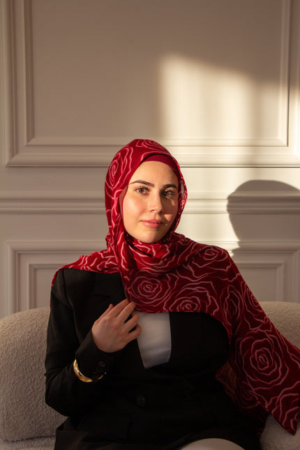Iraqi Red Rose 100% Modal Hijab - PRE-ORDER
