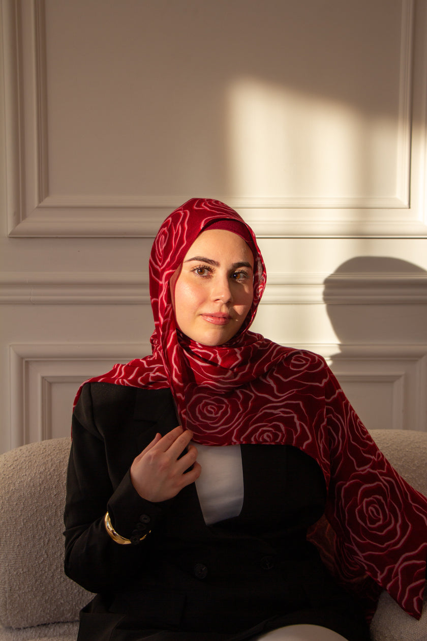 Iraqi Red Rose 100% Modal Hijab - PRE-ORDER