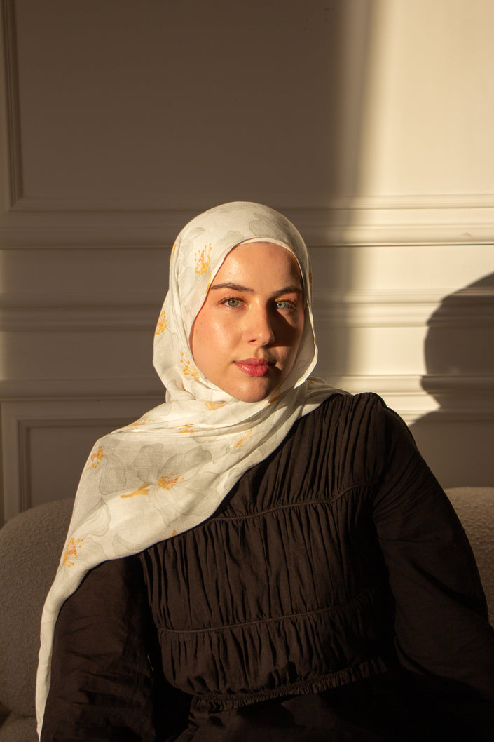 Syrian White Jasmine 100% Modal Hijab