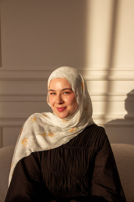 Syrian White Jasmine 100% Modal Hijab - PRE-ORDER